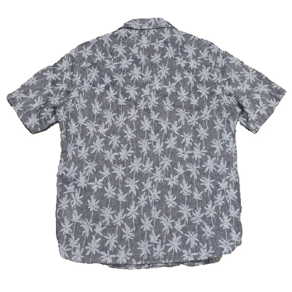 Brooks Brother linen cotton Palm Tree Button Down Shirt Men Large Gray A004200 - Picture 8 of 8